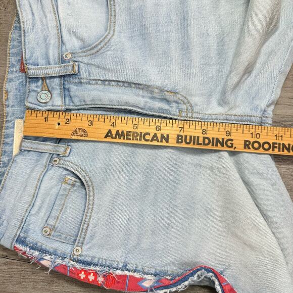 Anthropologie Pilcro Frayed Aztec Embroidered Jeans 25 - Picture 14 of 16